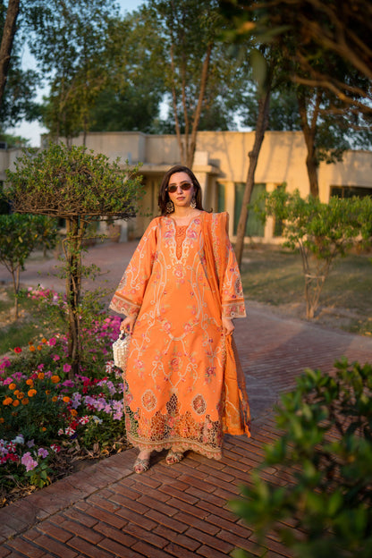ANEELAS ORIGINAL 3 PC LAWN EMBROIDERED 3 PC WITH EMBROIDERED DUPPATA