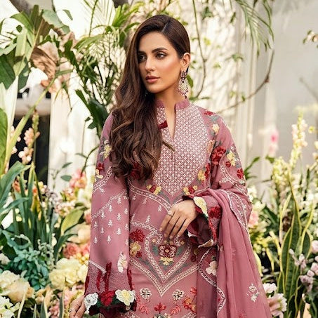 BIN ILYAS LUXURY LAWN 3 PC WITH EMBROIDERED DUAPPTA