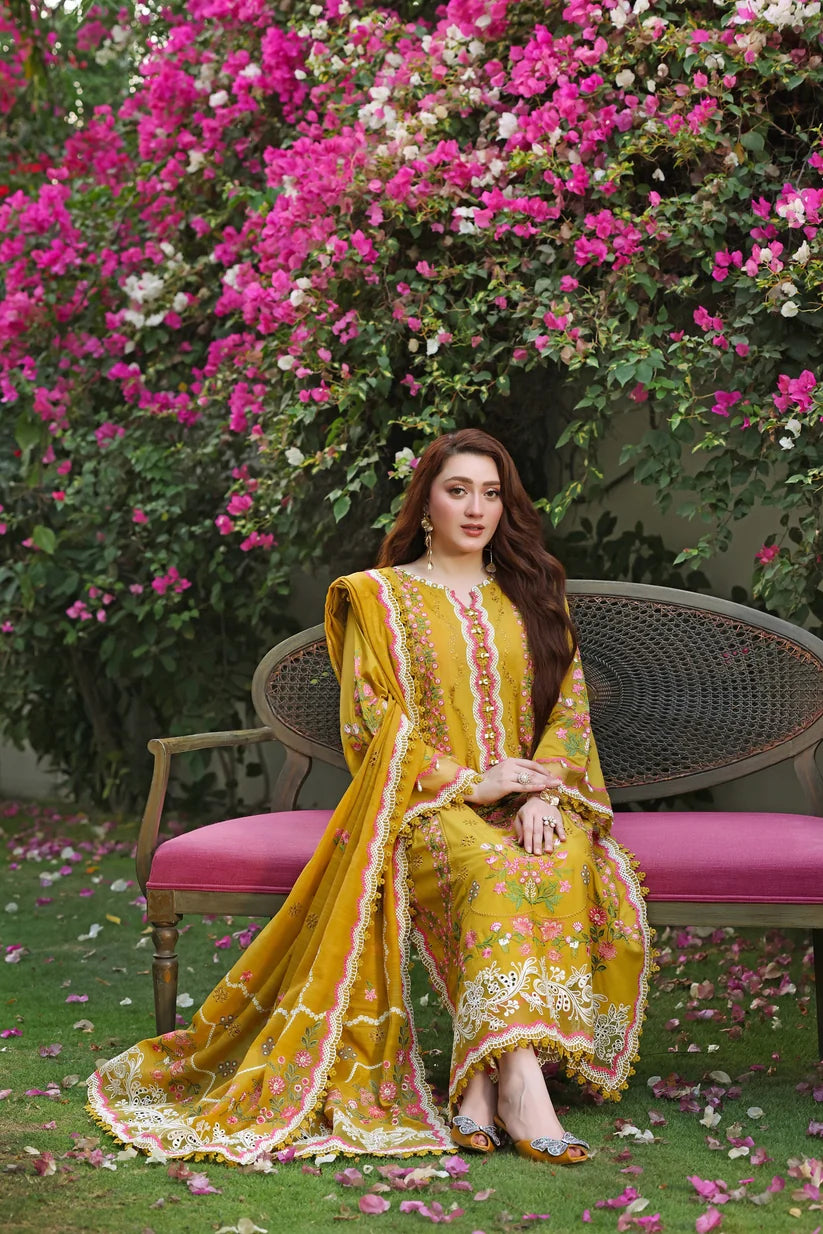 ANEELAS WINTER EMBROIDERED 3 PC SUIT WITH EMBROIDERED SHAWL
