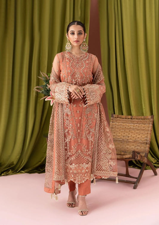 ZAHA FANCY 3 PC EMBROIDERED SUIT WITH  EMBROIDERED DUPPATA