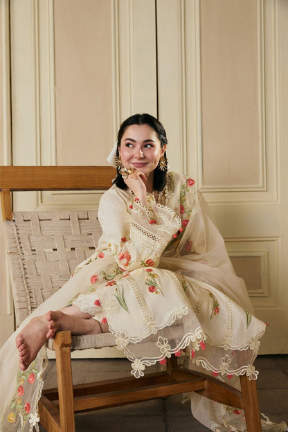MARYAM HUSSAIN LAWN 3 PC WITH EMBROIDERED DUPPATA