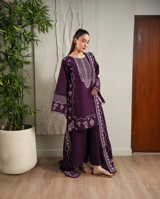 BATIK WINTER EMBROIDERED 3 PC SUIT WITH LUXURY EMBROIDERED SHAWL