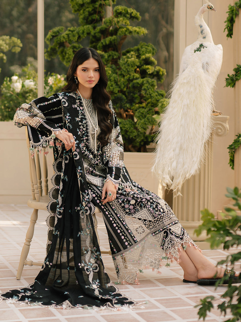 BIN ILYAS LAWN 3 PC HEAVY EMBROIDERED WITH READY TO WEAR DUPATTA
