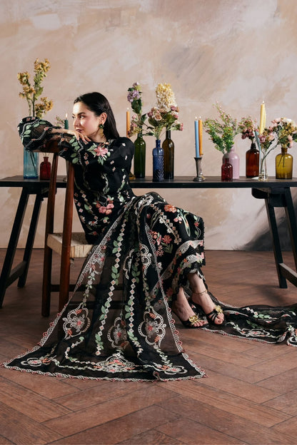 MARYAM HUSSAIN WINTER LUXURY EMBROIDERED 3 PC SUIT WITH EMBROIDERED SHAWL