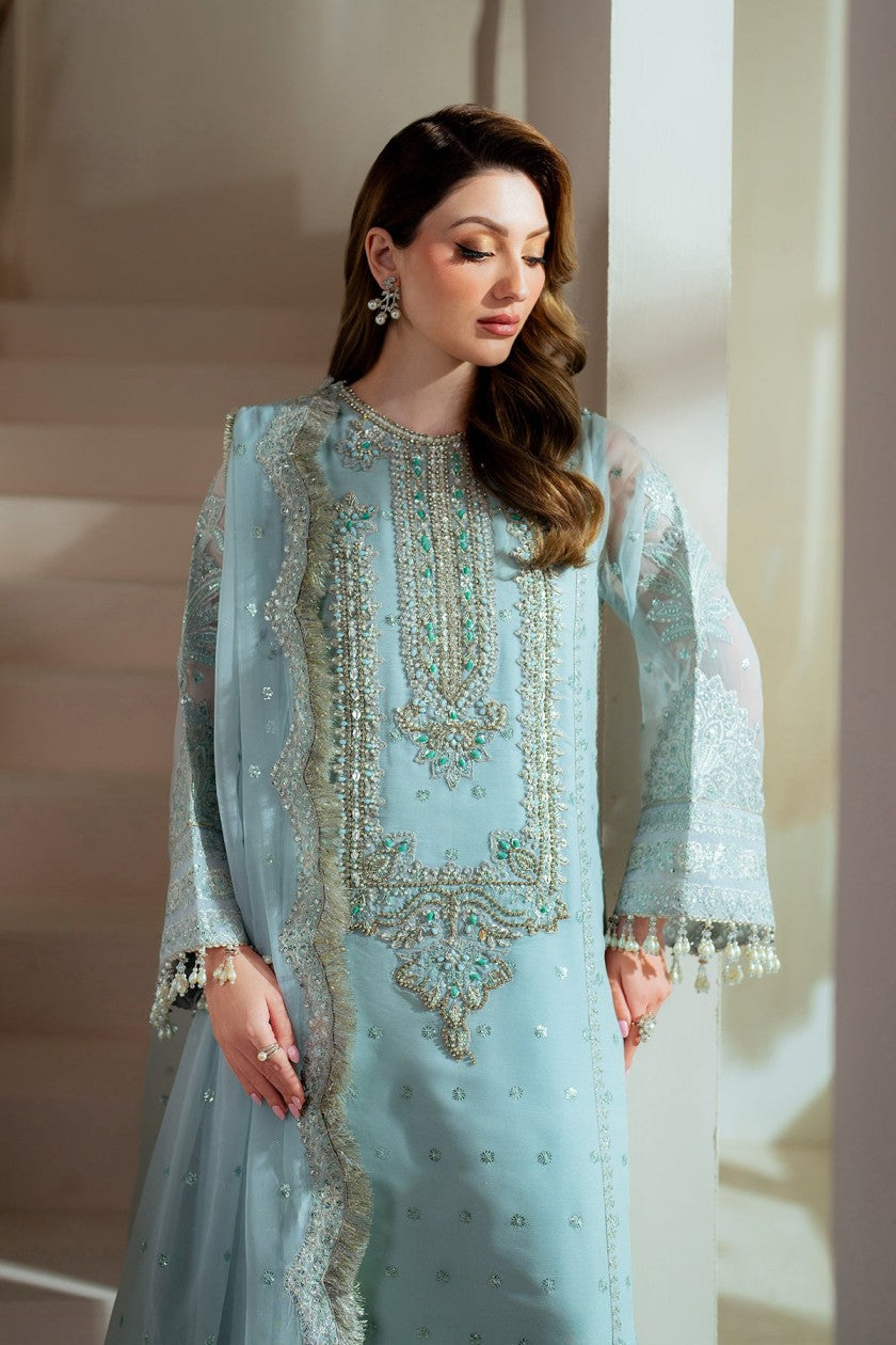 ALIZEH ORGANZA EMBROIDERED 3 PC SUIT WITH READY EMBROIDERED DUPPATA