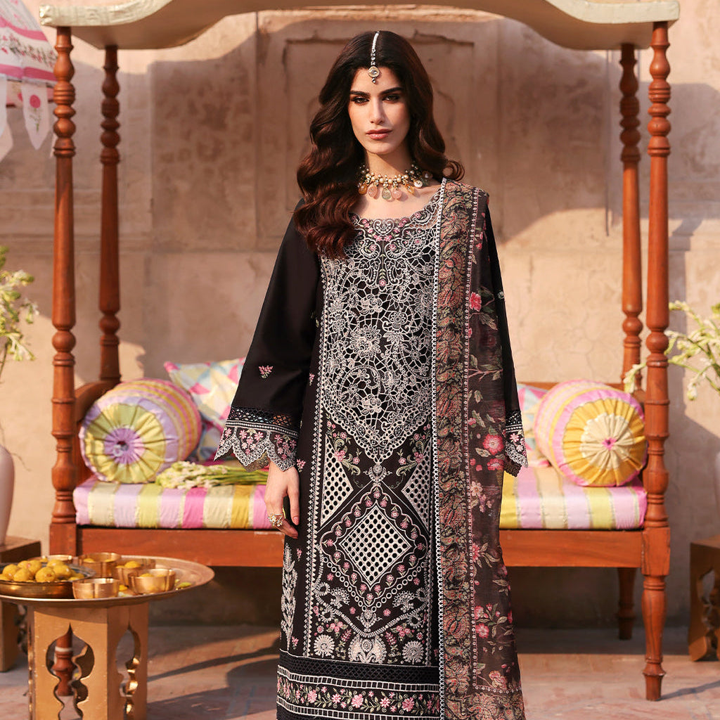 HUSSAIN REHAR LAWN HEAVEY EMBROIDERED 3 PC