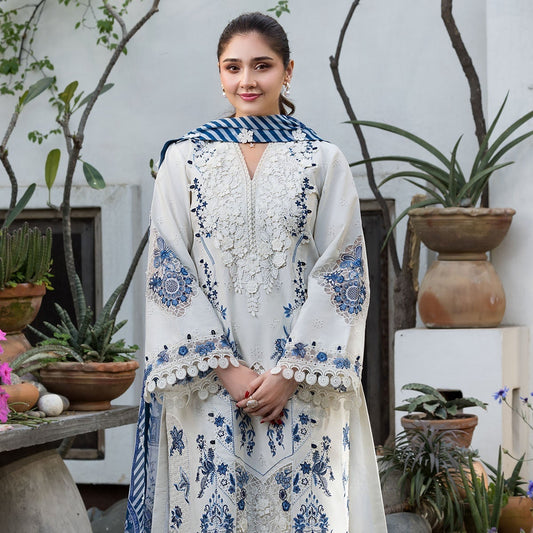 MOTIFZ LUXURY LAWN EMBROIDERED 3 PC WITH EMBROIDERED SOFT DUPPATA