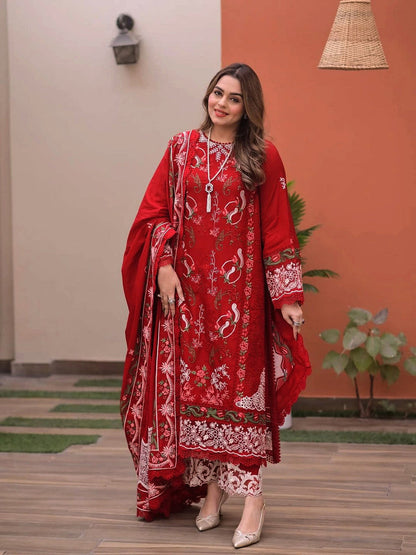 ANEELAS LAWN EMBROIDERED 3 PC WITH LAWN EMBROIDERED DUPATTA