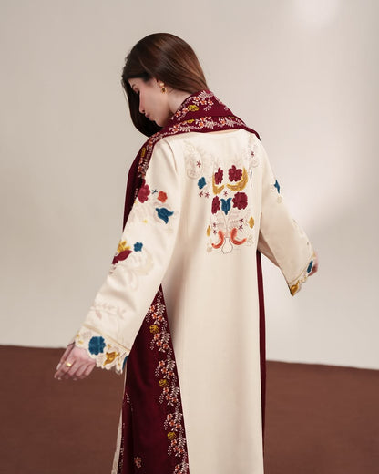 ZAIB PREMIUM WINTER EMBROIDERED 3 PC SUIT WITH EMBROIDERED SHAWL