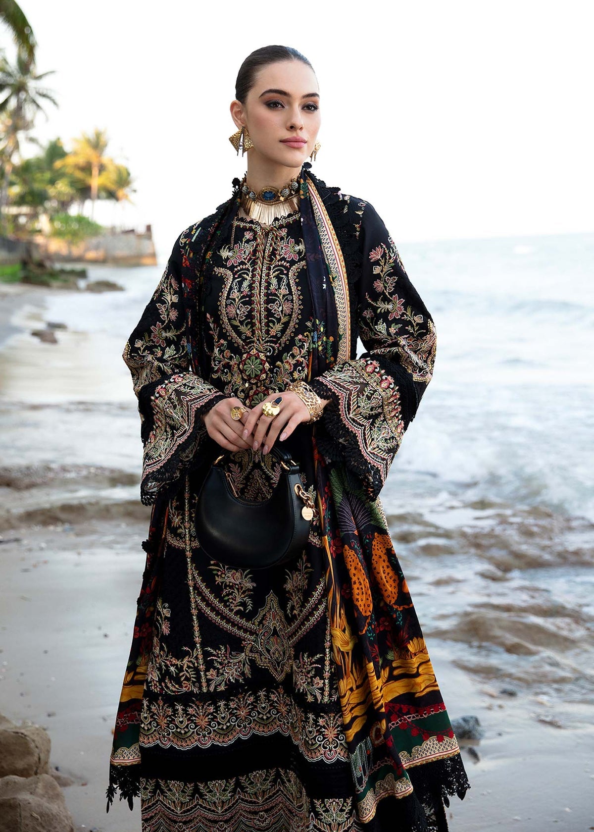 KANWAL MALIK DESIGNER LAWN 3 PC SUIT WITH EMBROIDERED DUPPATA