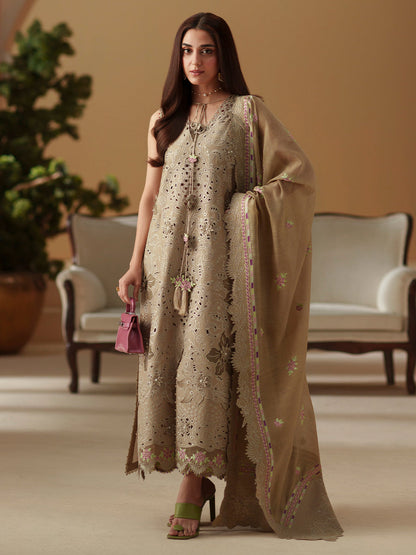 BIN ILYAS LUXURY LAWN EMBROIDERED 3 PC WITH EMBROIDERED DUPPATA