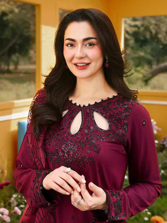 QALAMKAR LUXURY LAWN SEQUENCE EMBROIDERED 3 PC WITH EMBROIDERED DUPATTA