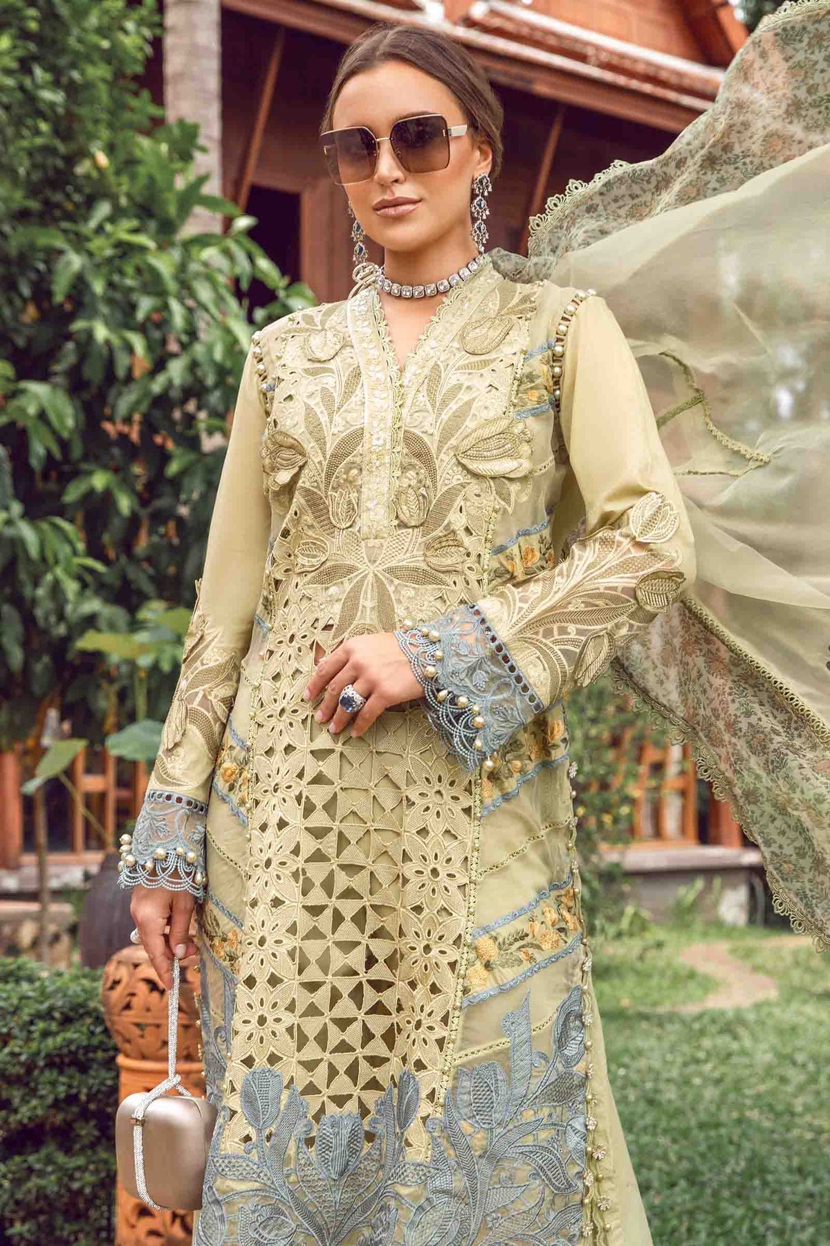 Maria B Lawn 3 PC With Heavy Sequence Embroidery