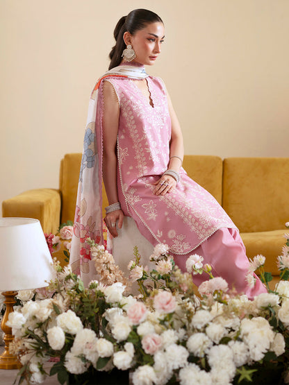 MAHNUR ORIGINAL LAWN BY EMBER 3 PC WITH SOFT SILK DUPATA