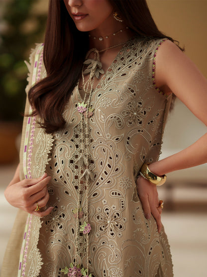 BIN ILYAS LUXURY LAWN EMBROIDERED 3 PC WITH EMBROIDERED DUPPATA