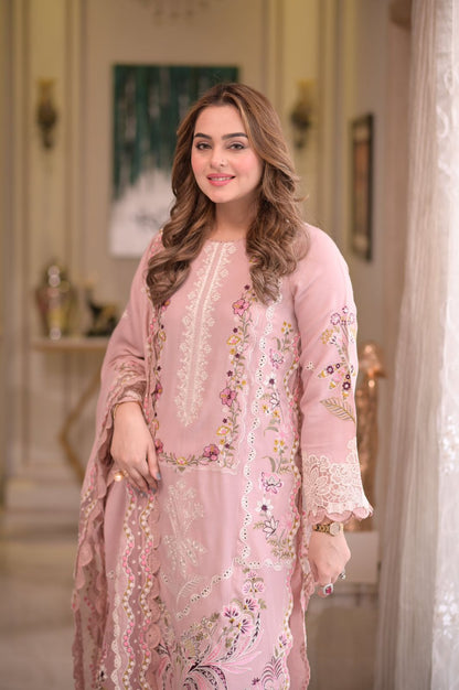 Aneelas 3 PC Lawn Embroidered With Ready to Wear Dupatta