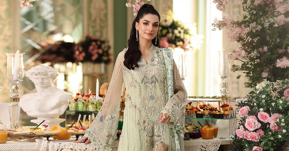 MARIA B LUXURY CHIFFON EMBROIDERED 3 PC WITH EMBROIDERED DUPPATA