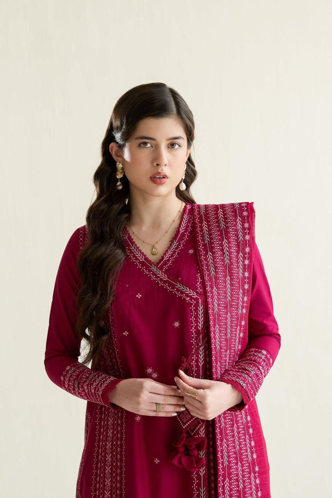 ZAIB 3PC LAWN EMBROIDERED SHIRT WITH EMBROIDERED DUPATTA AND TROUSER