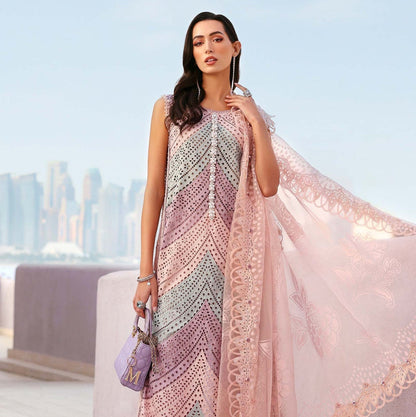 MARIA B LUXURY LAWN EMBROIDERED 3 PC WITH EMBROIDERED DUPATTA