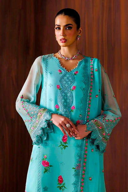 BAROQUE CHIFFON EMBROIDERED 3 PC WITH READY EMBROIDERED DUPPATA