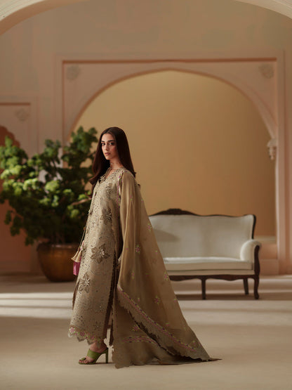 BIN ILYAS LUXURY LAWN EMBROIDERED 3 PC WITH EMBROIDERED DUPPATA