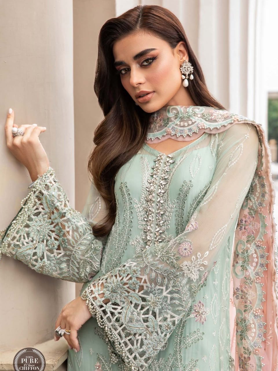 MARIA B LUXURY CHIFFON EMBROIDERED 3 PC WITH EMBROIDERED DUPPATA