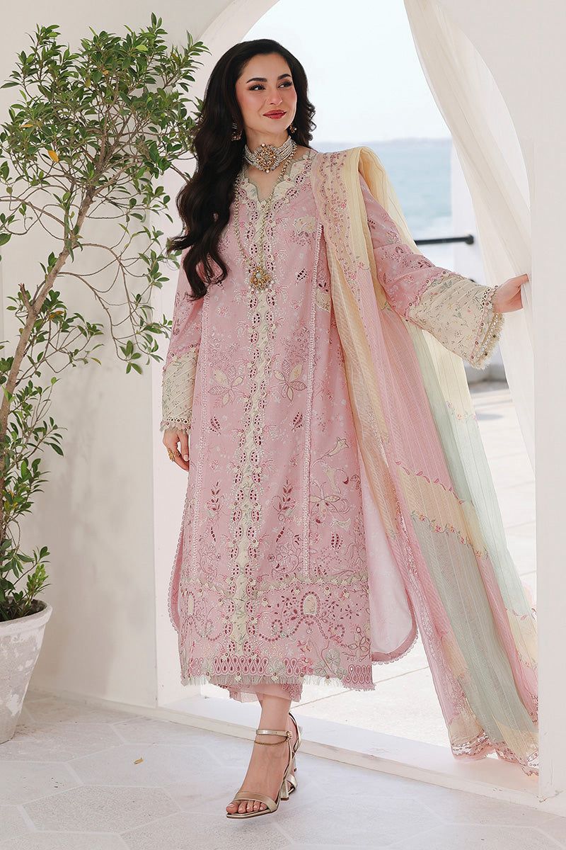 QALAMKAR LUXURY LAWN EMBROIDERED 3 PC WITH SOFT DUPATTA