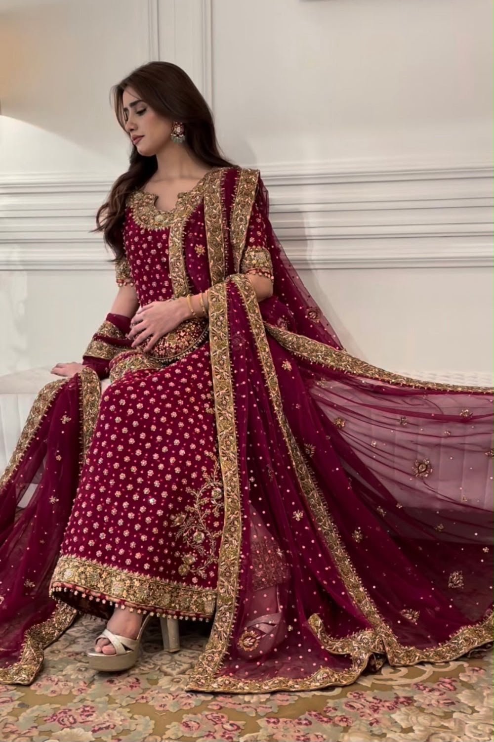 HARIS SHAKEEL LUXURY EMBROIDERED 3 PC SUIT WEDDING SERIES COLLECTION