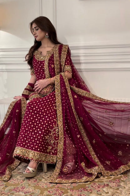 HARIS SHAKEEL LUXURY EMBROIDERED 3 PC SUIT WEDDING SERIES COLLECTION
