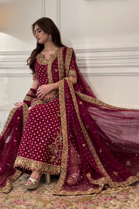 HARIS SHAKEEL LUXURY EMBROIDERED 3 PC SUIT WEDDING SERIES COLLECTION