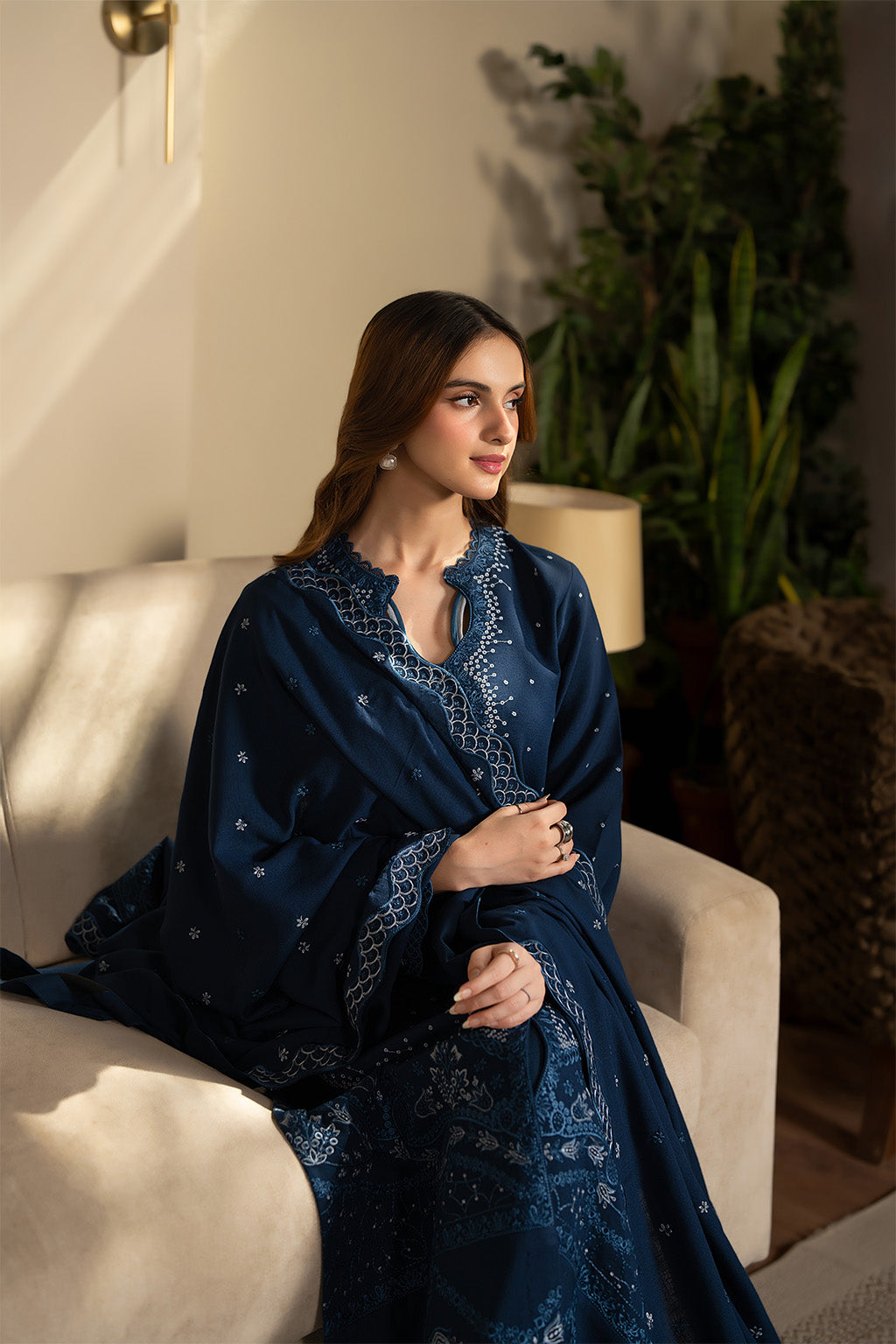 SAPPHIRE LAWN 3PC EMBROIDERED WITH EMBROIDERED DUPPTA
