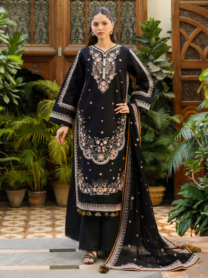MAHNUR LUXURY WINTER EMBROIDERED 3 PC SUIT WITH EMBROIDERED SHAWL