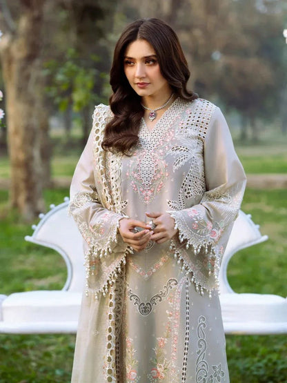 BIN ILYAS LUXURY LAWN EMBROIDERED 3 PC WITH EMBROIDERED DUAPPTA