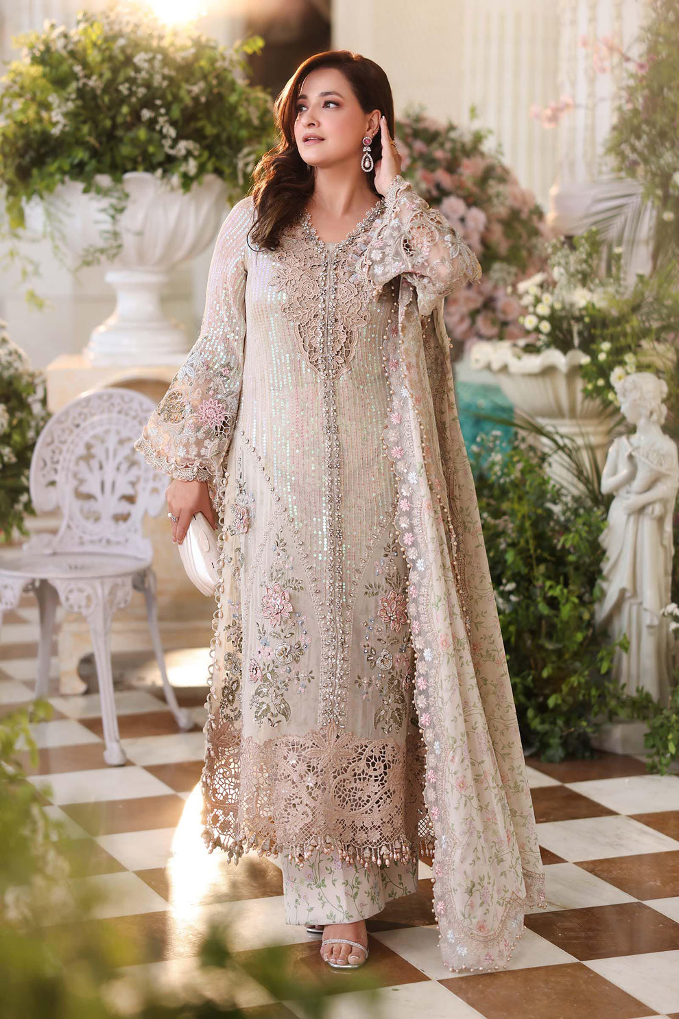 MARIA B LUXURY CHIFFON EMBROIDERED 3 PC WITH EMBROIDERED DUPPATA