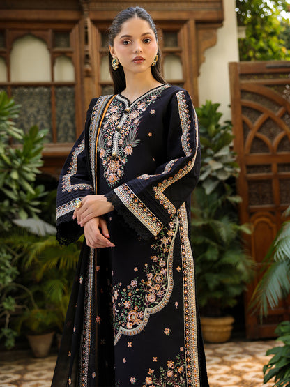 MAHNUR LUXURY WINTER EMBROIDERED 3 PC SUIT WITH EMBROIDERED SHAWL