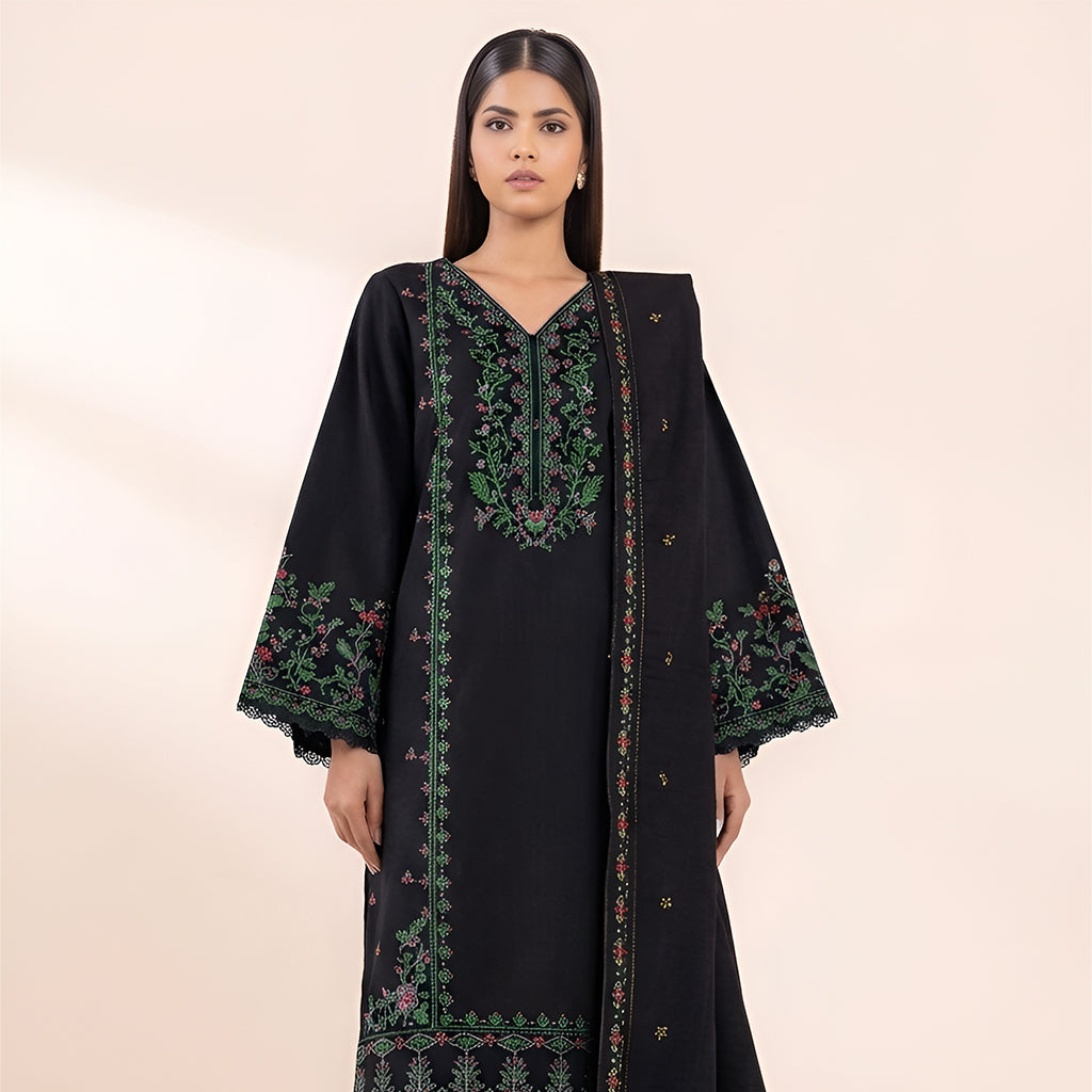 SAPPHIRE LAWN EMBROIDERED 3 PC WITH EMBROIDERED DUPPATA