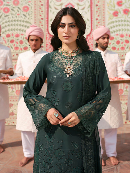 MAHNUR LAWN LUXURY EMBROIDERED 3 PC WITH EMBROIDERED DUPATTA