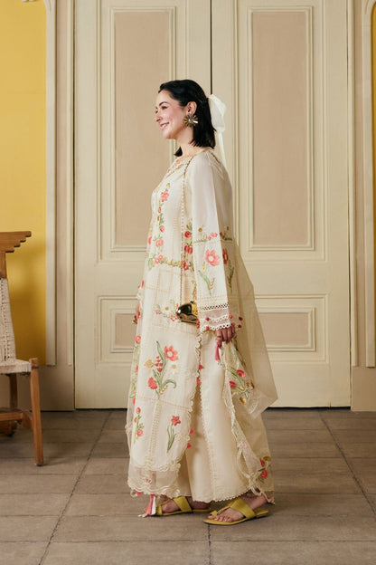 MARYAM HUSSAIN LAWN 3 PC WITH EMBROIDERED DUPPATA
