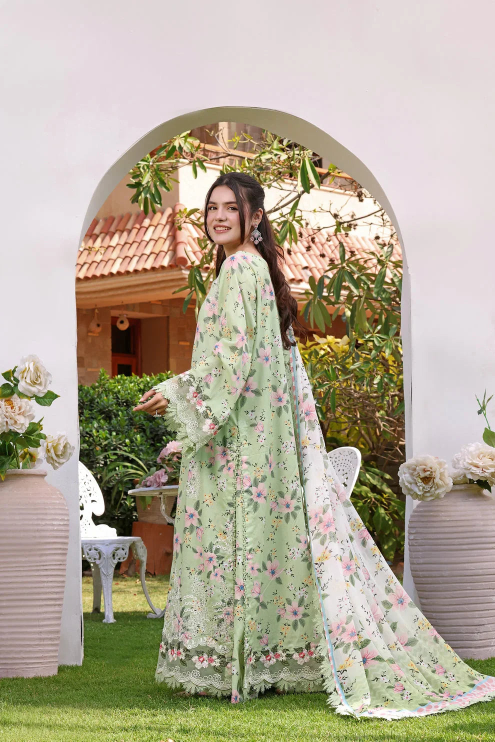 ANEELAS LAWN EMBROIDERED 3 PC WITH SOFT EMBROIDERY DUPPATA