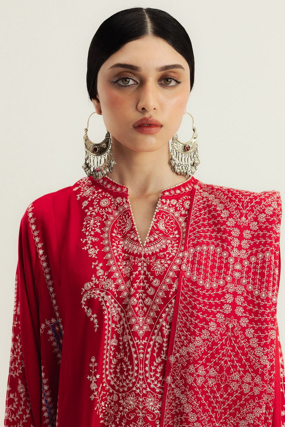 ZARA SHAH JHAN PREMIUM WINTER EMBROIDERED 3 PC SUIT WITH EMBROIDERED SHAWL