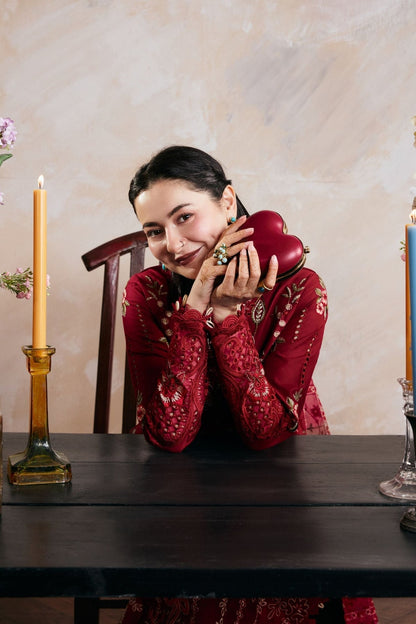 MARYAM HUSSAIN LAWN LUXURY EMBROIDERED 3 PC WITH EMBROIDERED DUPPATA