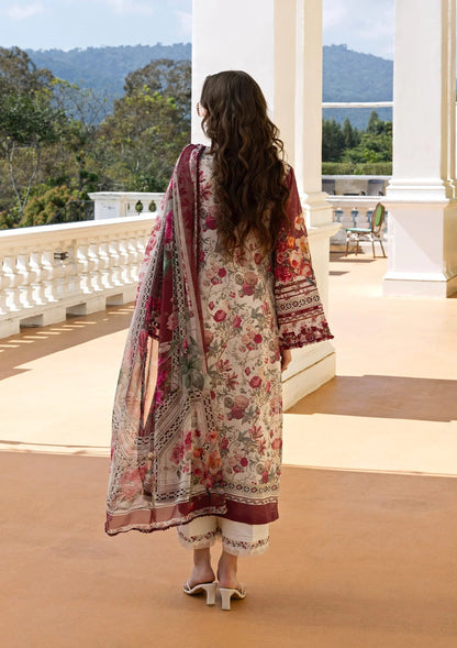 ELAF LAWN 3 PC EMBROIDERED SUIT WITH EMBROIDERED READY DUPATA