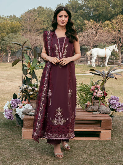 IZEL WINTER EMBROIDERED 3 PC SUIT WITH EMBROIDERED SHAWL