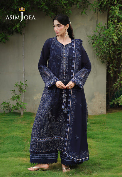 ASIM JOFA WINTER EMBROIDERED 3 PC SUIT WITH EMBROIDERED SHAWL