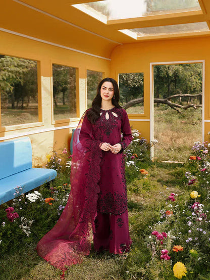 QALAMKAR LUXURY LAWN SEQUENCE EMBROIDERED 3 PC WITH EMBROIDERED DUPATTA