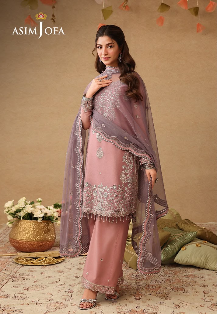ASIM JOFA CHIFFON EMBROIDERED 3 PC WITH EMBROIDERED READY DUPPATA