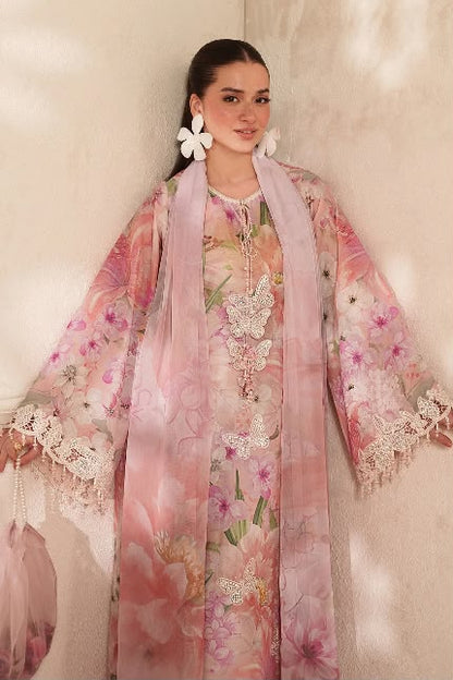 BAROQUE LAWN EMBROIDERED 3 PC SUIT WITH EMBROIDERED READY DUPATA