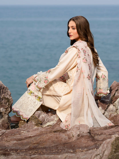 MAHNUR LAWN LUXURY EMBROIDERED 3 PC WITH READY TO WEAR DUPATTA