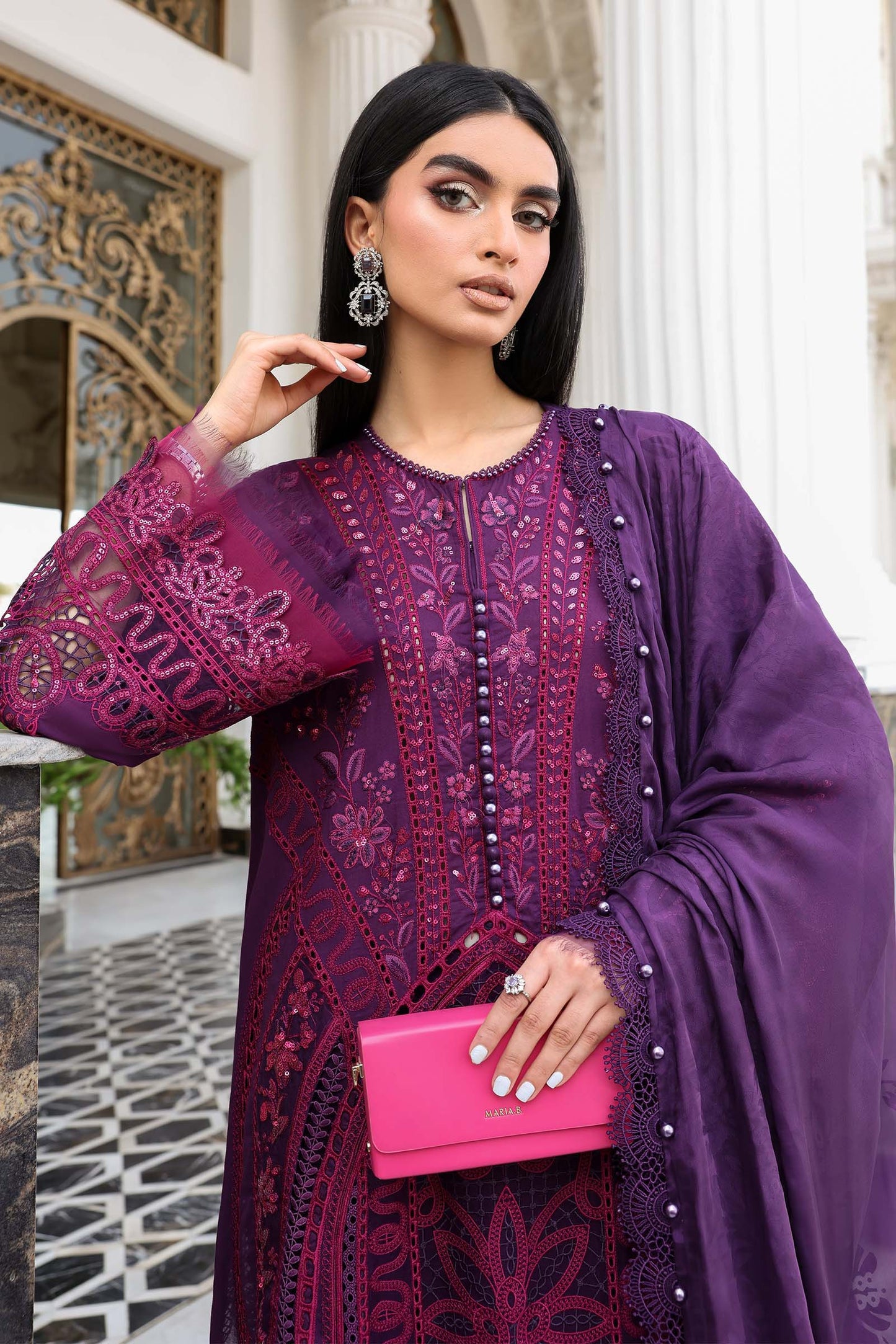 MARIA B LUXURY LAWN EMBROIDERED 3 PC WITH EMBROIDERED DUPPATA