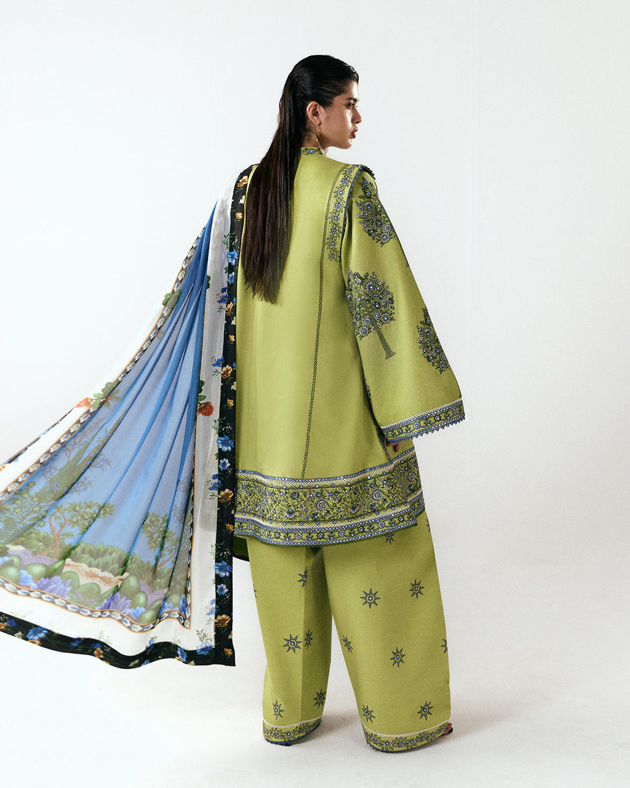HUSSAIN REHAR WINTER EMBROIDERED 3 PC SUIT WITH EMBROIDERED SHAWL
